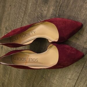 Sole Society Jillian D’Orsay Wedge Shoes In Burgundy - 9